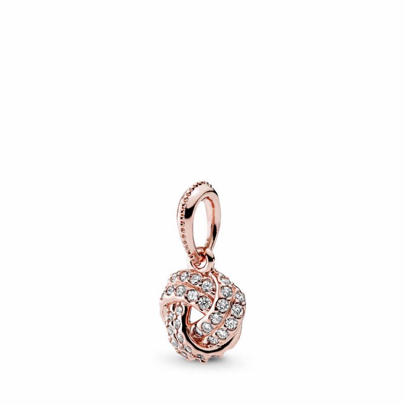 Pandora Rose™ Sparkling Love Knot Pendant - Pandora Rose/Cubic Zirconia - Canada | WN2928OL